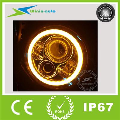 40W 7'' round high bright Black Led Headlight for Harley Davidson WI7403