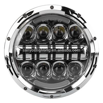 Sanyou 2018 new design 7 inch 80W high quality car led jeep headlight,car led light, led headlamp with best price
