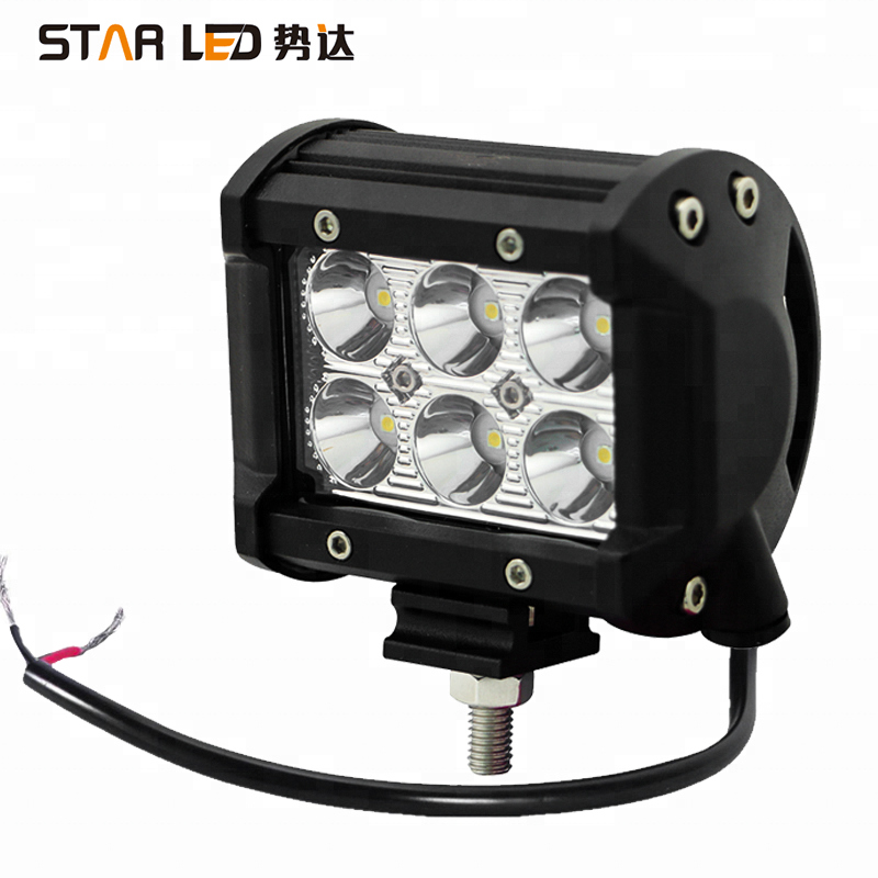 12v/24v led 4x4 mini 18w led light bar for cars 4 inch led work light