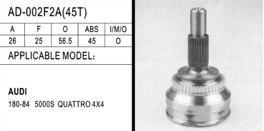 C.V.JOINT(OUTER) AD-002F2A(45T)