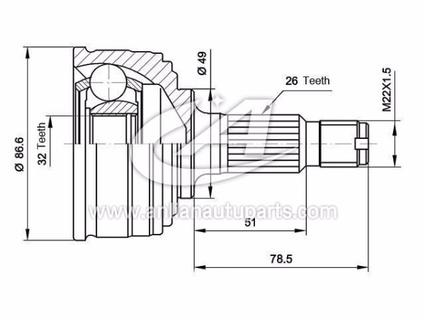 CV Joint Kit 44305-SB2-982