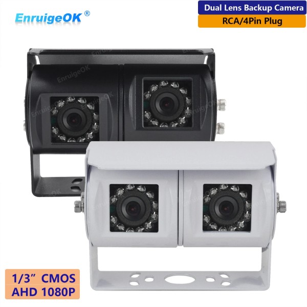 EnruigeOK Dual Lens Rear View Reversing Backup Camera for Motorhomes Bus IR Night Vision