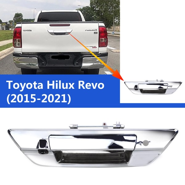 EnruigeOK For Toyota Hilux Revo 2015-2021 Chrome Tailgate Handle Rear View Backup Camera