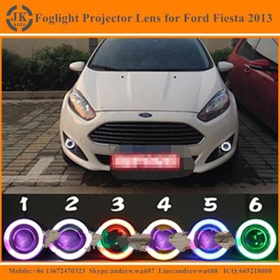 Hot Sale High Quality Angel Eyes Foglight Projector Lens for Ford Fiesta Super Bright Angel Eyes Foglights for Ford Fiesta 2013