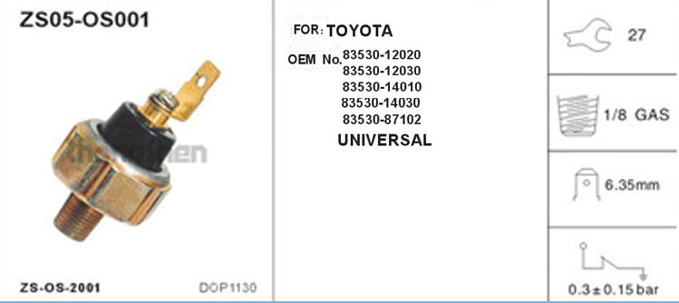 THIS OIL PRESSURE SWITCH FOR CHEVROLET