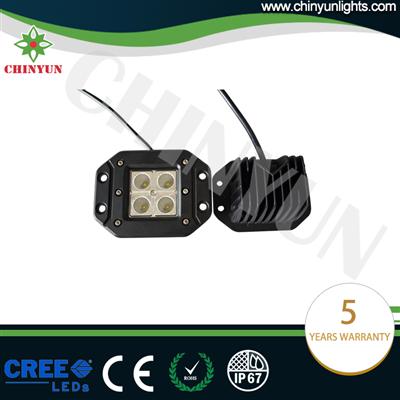 Flush Mount 16W C REE Spot 4.7" LED Work Light Truck Jeep OffRoad 4x4WD