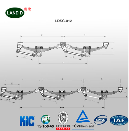 12T York Type Square Axle Truck Trailer Suspension
