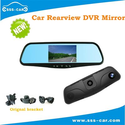 Orignal 1080P Blue light car dvr rearview mirror, Dual lens car dvr rearview mirror