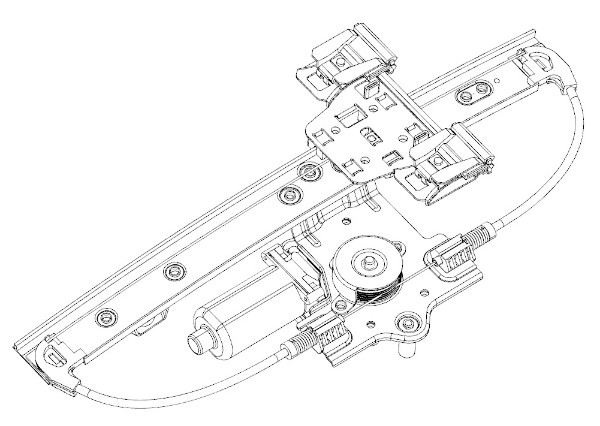 Window regulator-Single rail wirerope wheel series