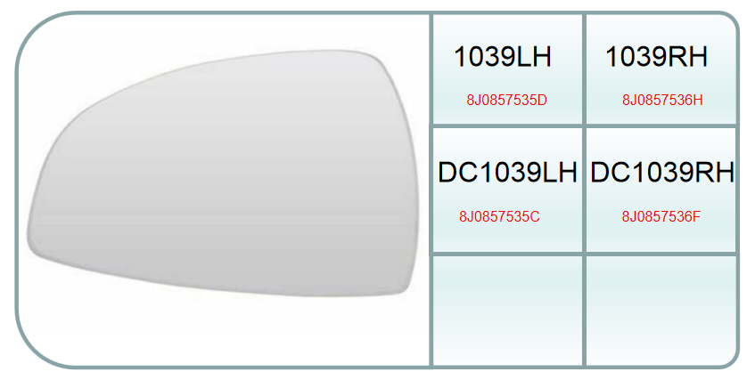 AUDI TT,R8 WING MIRROR GLASS