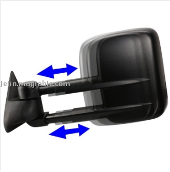 Manual Telescopic Tow Mirror For 07 GM Truck Textured Black 15172059