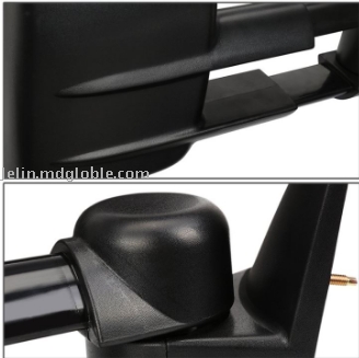 Manual Telescopic Tow Mirror For 07 GM Truck Textured Black 15172059