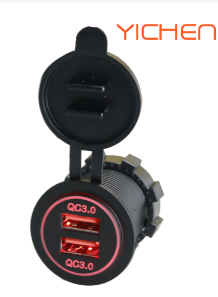 12V 24V Universal Phone USB Dual Port Fast Car Charger QC 3.0 