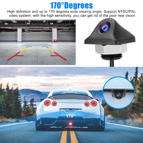 EnruigeOK 170° Car Rear View Backup Camera Reverse Parking Cam Waterproof HD Night Vision