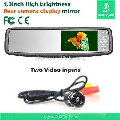 4.3 Inch TFT-LCD Clip On Rearview Mirror Car Parking Sensor Security Camera System