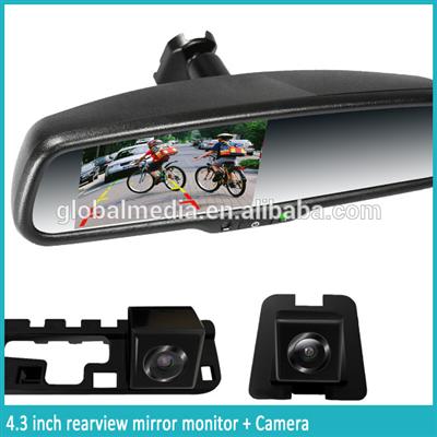 auto-dimming and bluetooth rearview mirror with 4.3 inch car monitor