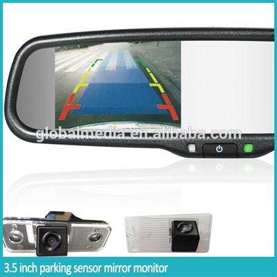 3.5 inch Auto dimming rear view mirror monitor with compass & temperature, car backup camera