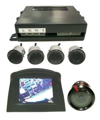 Car rearview with parking sensor system