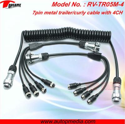 TOPFAME RV-TR05M-4 Trailer 0.4m*4m*0.4m 7pin metal connector cable/trailer & truck electrical cable for camera system