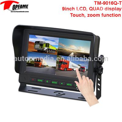 TM-9016Q-T 9 inch TOUCHSCREEN LCD Car monitor with QUAD display