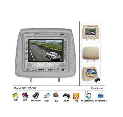 Headrest DVD Player With 32-bit Games, 7-inch TFT LCD Screen And FM/IR Transmitter