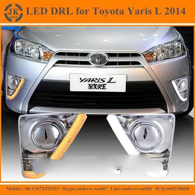 High Quality Electrofacing Cover LED DRL Light for Toyota Yaris Super Bright Daytime Running Lights LED for Toyota Yaris 2014