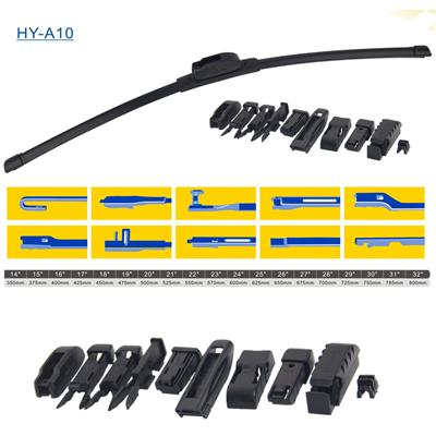 Multifit type Universal Flat Wiper Blade HY-A10 with adapter to fit wiper blade arm