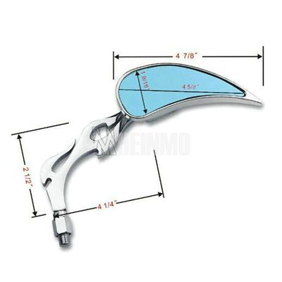CHROME TEARDROP SIDE MIRRORS FOR CUSTOM HARLEY DYNA ROAD KING SPORTSTER SOFTAIL REARVIEW MIRRORS