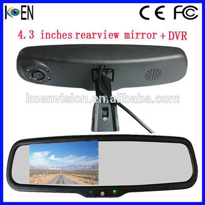 Car DVR Rearview Mirror With 4.3 Inch Monitor For OEM Replacement