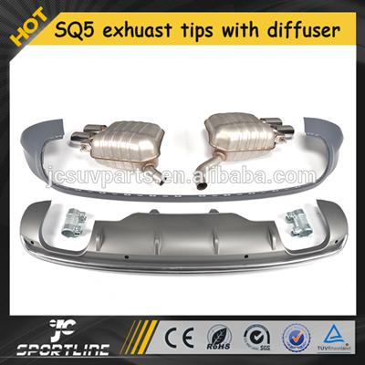 Q5 to SQ5 PP Exhaust Tips with Rear Bumper Diffuser for Audi Q5 2013