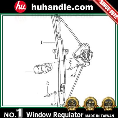 for Volkswagen Fox window regulator (Manual) OEM:5Z3837501
