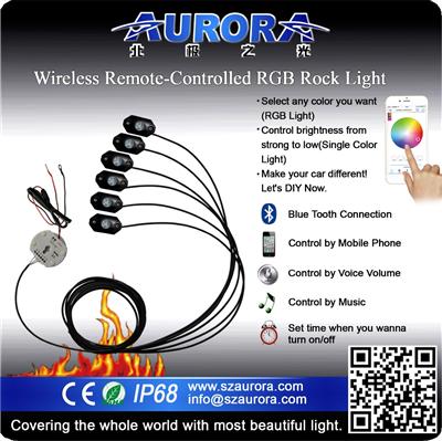 2015 New product AURORA 2" remote control RGB LED rock light