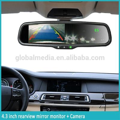 4.3inch windshield temperature sensor monitor digital car mirror monitor,ultra-high brightness germid