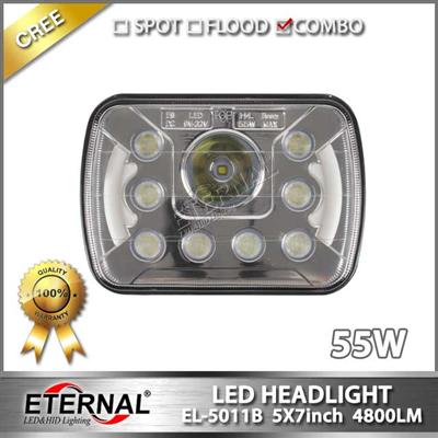 55W high power 5x7" led headlight replacement bulb sealed trims for 79-01 H6054 Jeep Cherokee Ni-ssan Honda