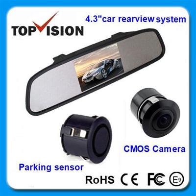 Automobile security parking system 4.3"rearview mirror monitor system