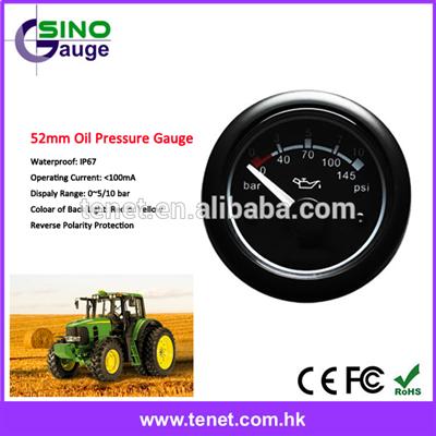 High Quality All Stainless Steel Lower Connection Vehicle Oil Pressure Gauge