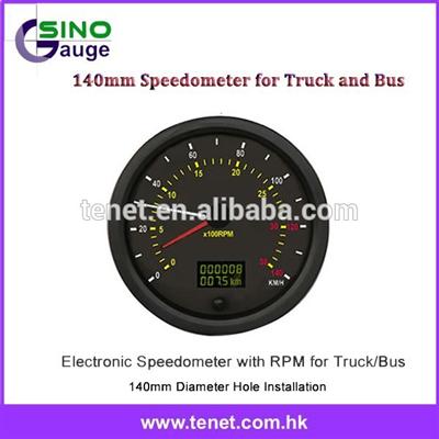 Over Speed Alarm Electronic 140mm Speedometer with RPM