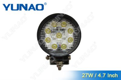 efficient 27W LED round work light , 4.7inch auto light for 4x4, excavator, tractor