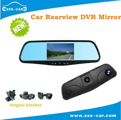2016 Newest Product 4.3 inch Car Rearview Mirror Camera 1080P full HD Car DVR with Dual Camera