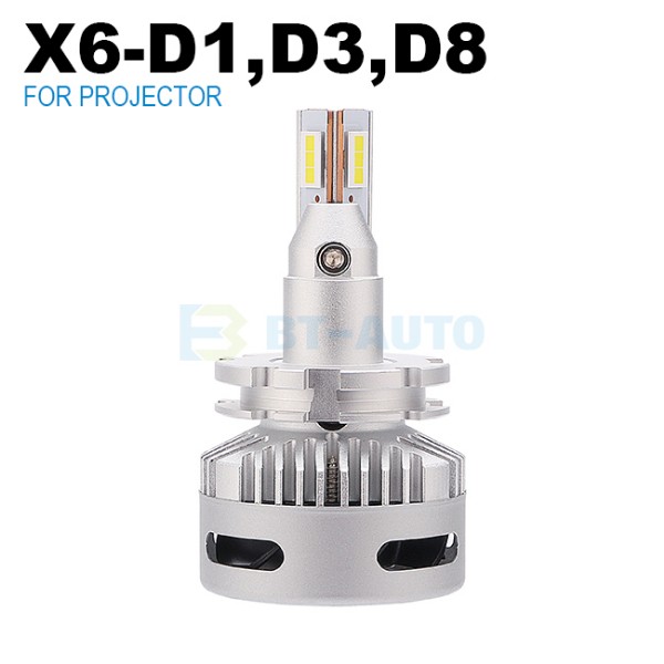 BT-AUTO system High power X6 Car LED Headlight Bulb D1/D3 D8 for Projector LENs Assembly
