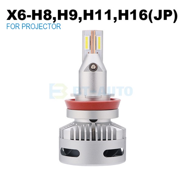 High Lumen X6 Car LED Headlight Bulb H8 H9 H11 for Projector LENs Assembly