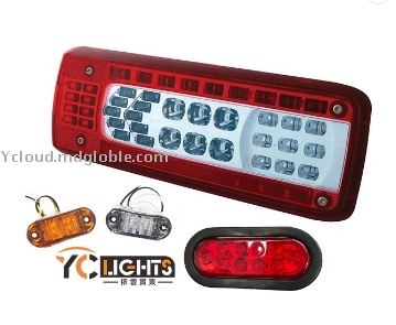man 12 volt 12v 24v 6 5 inch stop rear led truck tail lights for trailers tractor bus car 