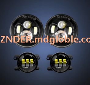 Nilight 2PCS 7 Inch LED Headlights and 2PCS 4 I...